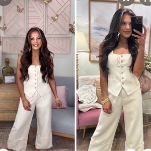 Entro Cream Women's Pant Set